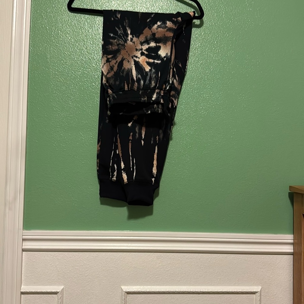 Tie-Dye Black and Tan Sweatpants